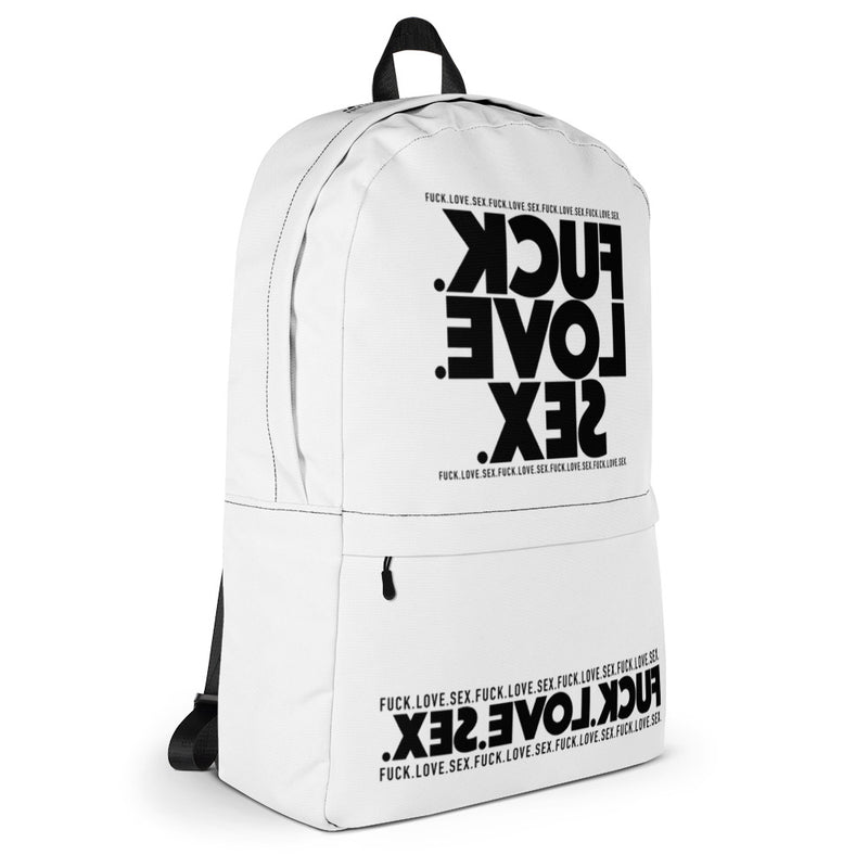 FUCK.LOVE.SEX. White Backpack 2