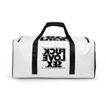 FUCK.LOVE.SEX White Duffle Bag