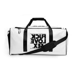 FUCK.LOVE.SEX White Duffle Bag