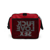 FUCK.LOVE.SEX Red Duffle Bag