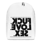 FUCK.LOVE.SEX. White Backpack