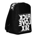 FUCK.LOVE.SEX. Black Backpack