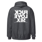 FUCK.LOVE.SEX. Embroidered Grey Hoodie