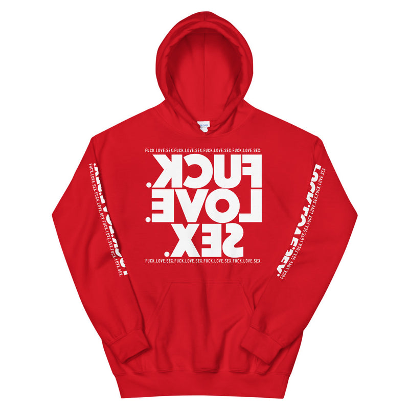 FUCK.LOVE.SEX. Red Hoodie